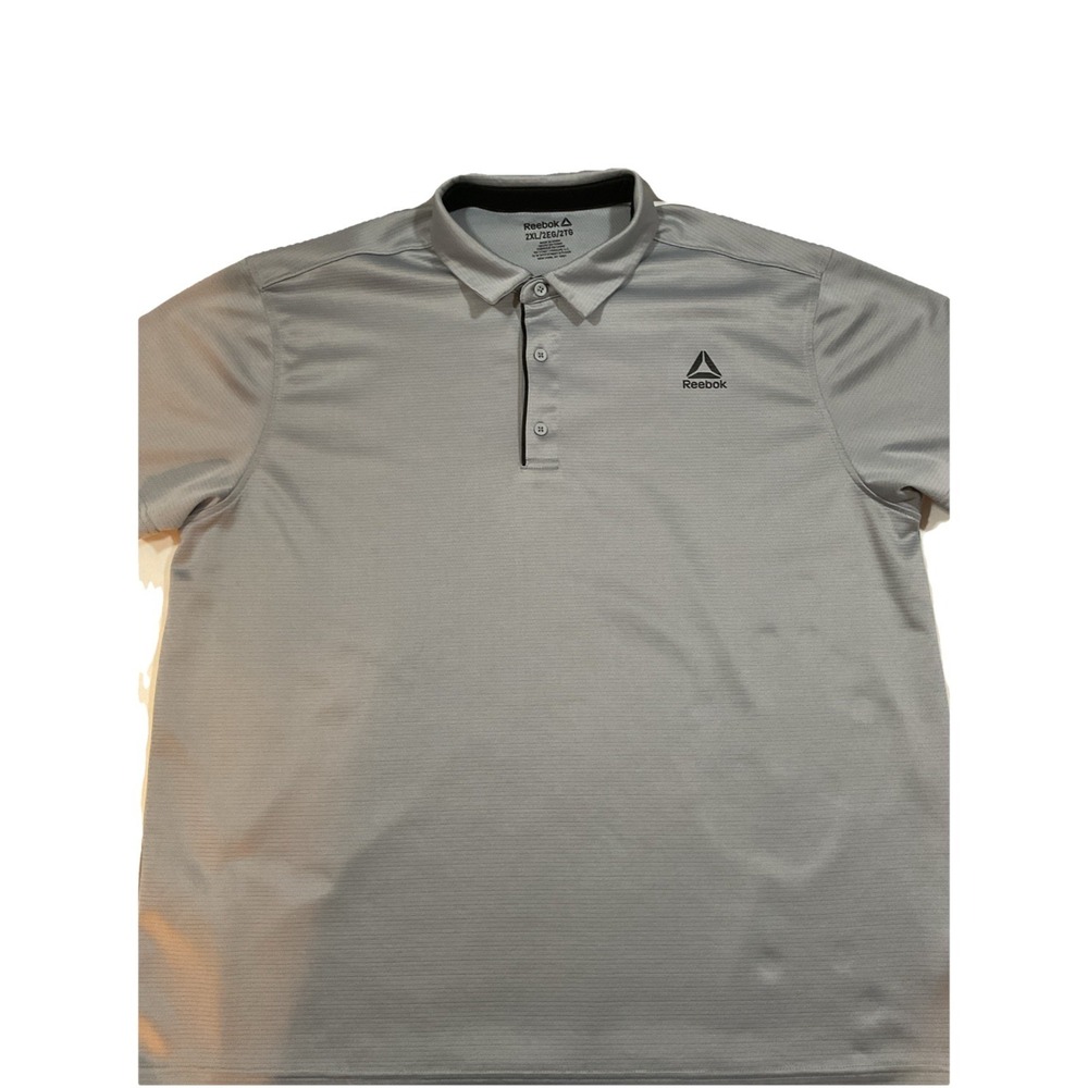 Reebok Polo Golf Shirt Mens‎ 2XL Gray Short Sleeve  Moisture Wicking  H6